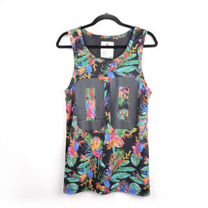 On The Byas Men's Black Floral Tank Top Size S